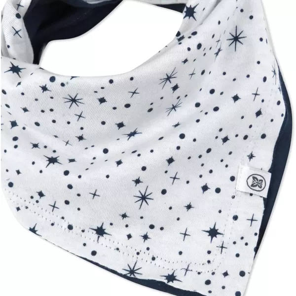 HonestBaby Multipack Reversible Bandana Drool Bibs Burpcloths Adjustable Snaps for Infant Baby BoysGirls 100 Organic Cotton3pack Twinkle Star Navy