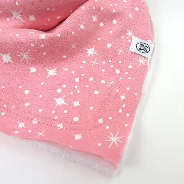 HonestBaby Multipack Reversible Bandana Drool Bibs Burpcloths Adjustable Snaps for Infant Baby BoysGirls 100 Organic Cotton3pack Twinkle Star WhitePink