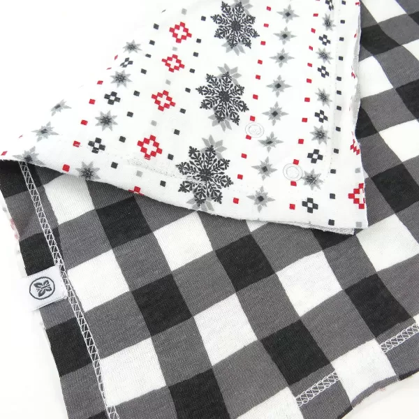 HonestBaby Multipack Reversible Bandana Drool Bibs Burpcloths Adjustable Snaps for Infant Baby BoysGirls 100 Organic Cotton5pack Fair Isle Red
