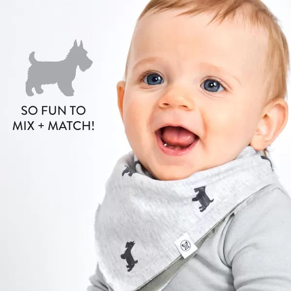 HonestBaby Multipack Reversible Bandana Drool Bibs Burpcloths Adjustable Snaps for Infant Baby BoysGirls 100 Organic Cotton5pack Varsity Stripes