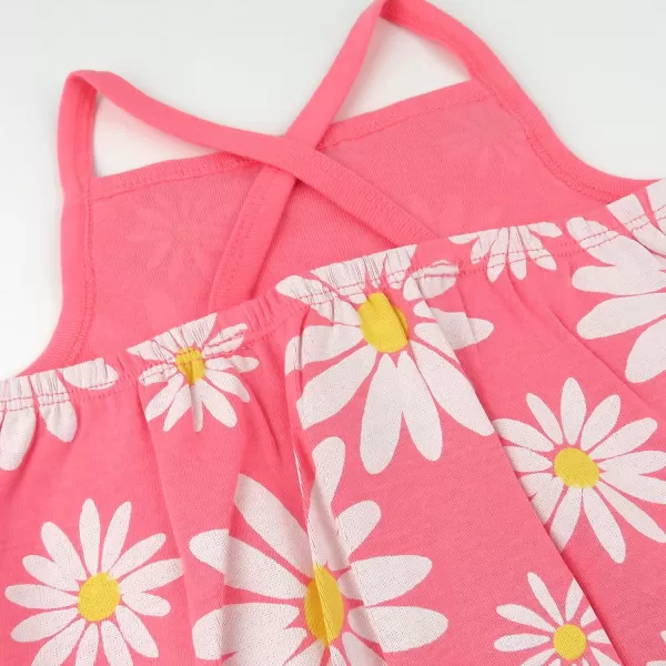 HonestBaby Multipack Short Romper Sets and Dresses 100 Organic Cotton for Infant Baby Toddler Boys Girls Unisex LEGACY1 Jumbo Daisy Pink