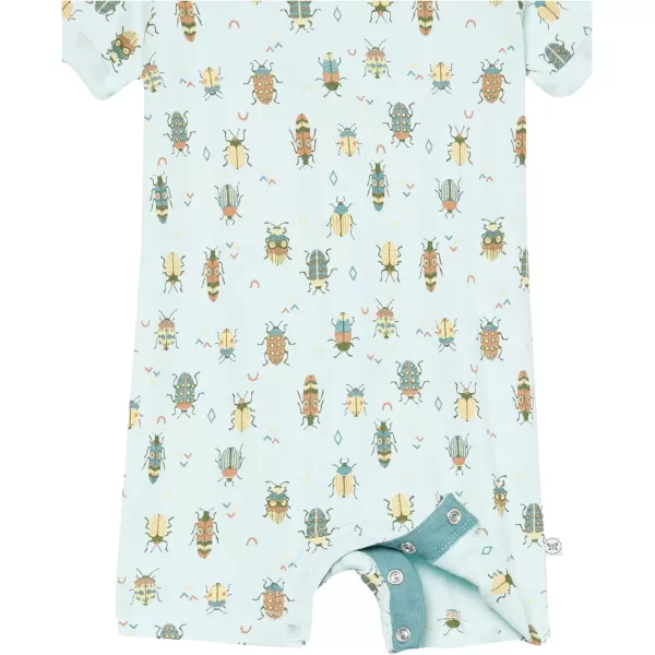HonestBaby Multipack Short Romper Sets and Dresses 100 Organic Cotton for Infant Baby Toddler Boys Girls Unisex LEGACY2 Beetle Geo Green