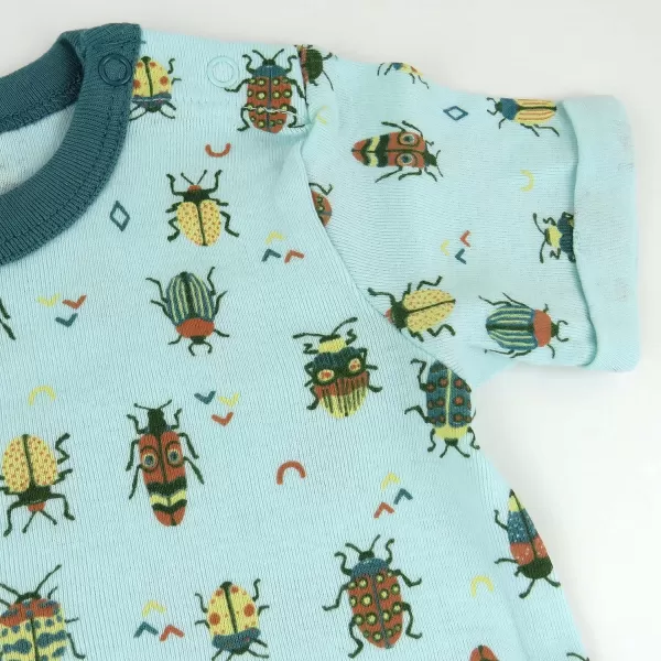 HonestBaby Multipack Short Romper Sets and Dresses 100 Organic Cotton for Infant Baby Toddler Boys Girls Unisex LEGACY2 Beetle Geo Green