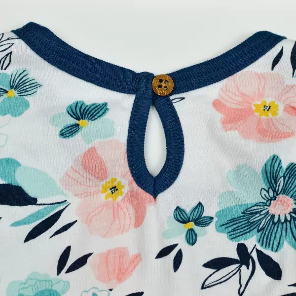 HonestBaby Multipack Short Romper Sets and Dresses 100 Organic Cotton for Infant Baby Toddler Boys Girls Unisex LEGACY2 Dreamy Floral Aqua Blue