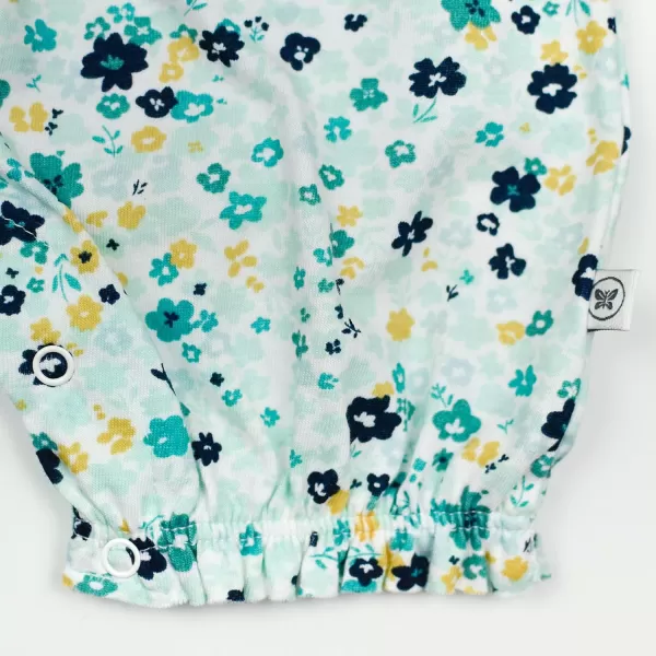 HonestBaby Multipack Short Romper Sets and Dresses 100 Organic Cotton for Infant Baby Toddler Boys Girls Unisex LEGACY2 Dreamy Floral Aqua Blue