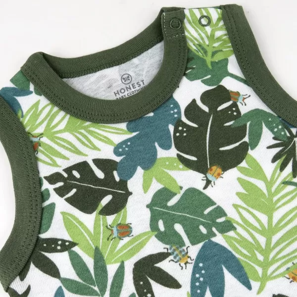 HonestBaby Multipack Short Romper Sets and Dresses 100 Organic Cotton for Infant Baby Toddler Boys Girls Unisex LEGACY2 Jungle Jam