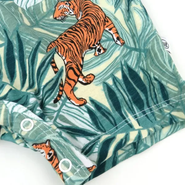 HonestBaby Multipack Short Romper Sets and Dresses 100 Organic Cotton for Infant Baby Toddler Boys Girls Unisex LEGACY3 Tiger Time