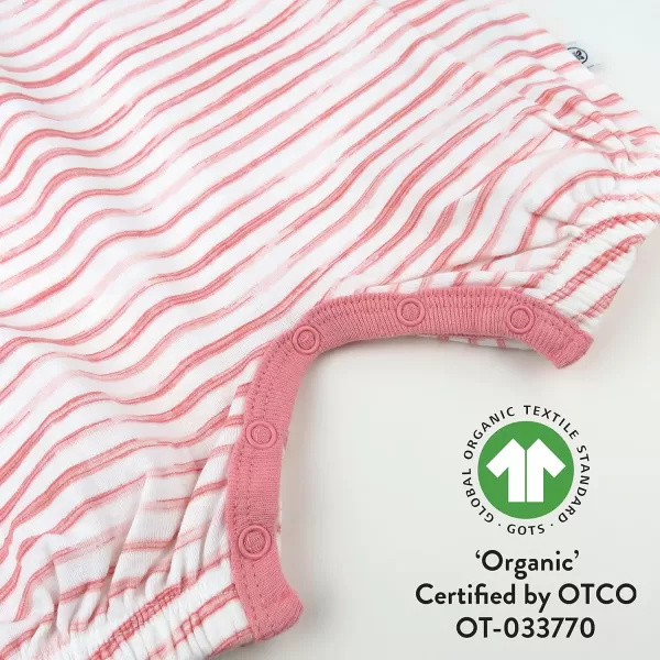 HonestBaby Multipack Short Romper Sets and Dresses 100 Organic Cotton for Infant Baby and Toddler Boys Girls Unisex2 Strawberry Pink Floral