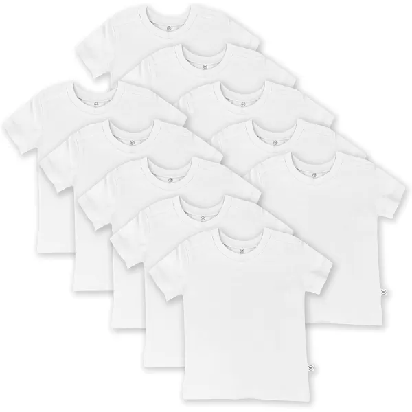 HonestBaby Multipack Short Sleeve TShirt Tee 100 Organic Cotton Infant Baby Toddler Little Kids Boys Girls UnisexBright White