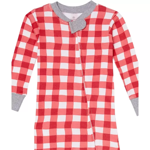 HonestBaby NonSlip Footed Holiday Pajamas OnePiece Sleeper ZipFront Pjs Organic Cotton for Baby Boys Girls Unisex2pack Feelin Pine
