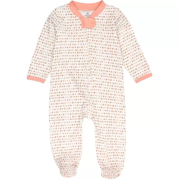 HonestBaby NonSlip Footed Pajamas OnePiece Sleeper Jumpsuit ZipFront 100 Organic Cotton PJs 100 for Baby Girls LEGACY2pack Peach Skin Papercut Floral