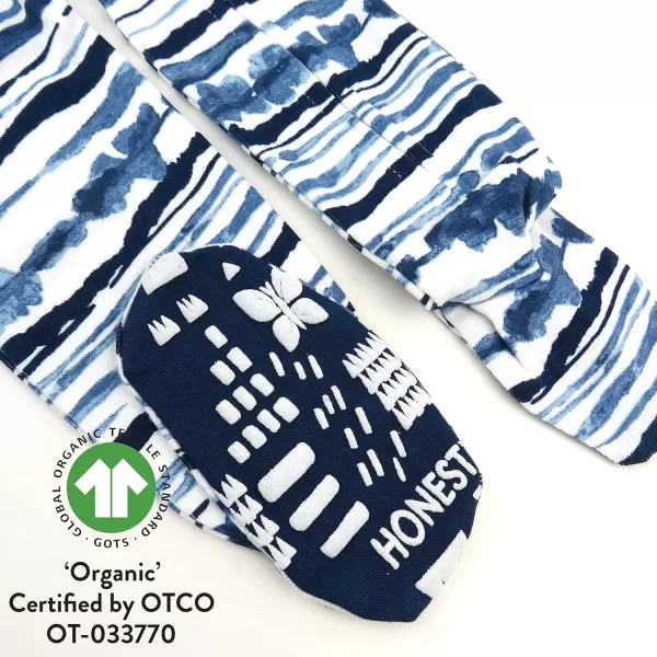 HonestBaby NonSlip Footed Pajamas OnePiece Sleeper Jumpsuit ZipFront PJs 100 Organic Cotton for Baby Boys2pack Crabs Navy