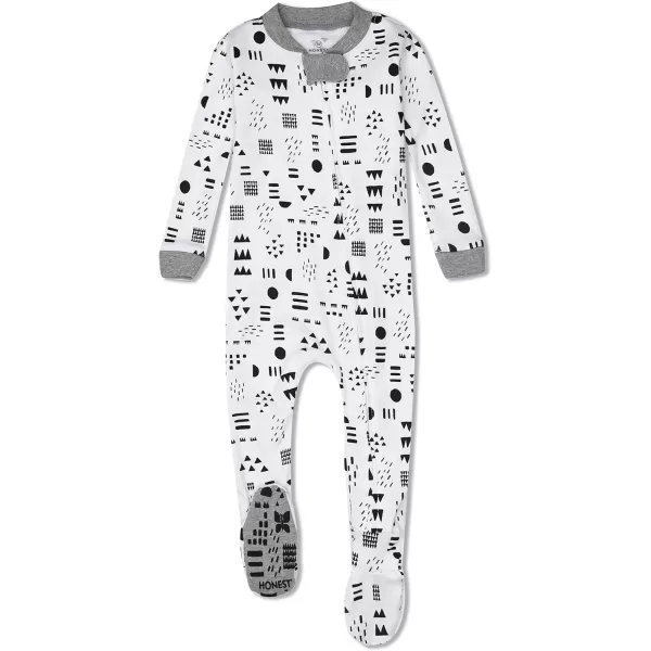 HonestBaby NonSlip Footed Pajamas OnePiece Sleeper Jumpsuit ZipFront PJs 100 Organic Cotton for Baby Boys2pack Pattern Play