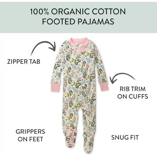 HonestBaby NonSlip Footed Pajamas OnePiece Sleeper Jumpsuit ZipFront PJs 100 Organic Cotton for Baby BoysScottish Ivy