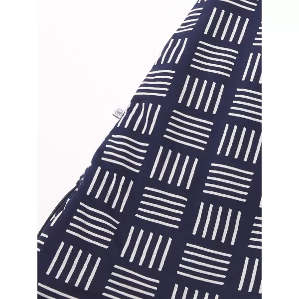 HonestBaby Organic Cotton Light Filled Reversible Wearable Blanket LegacySketchy Square Dark Navy