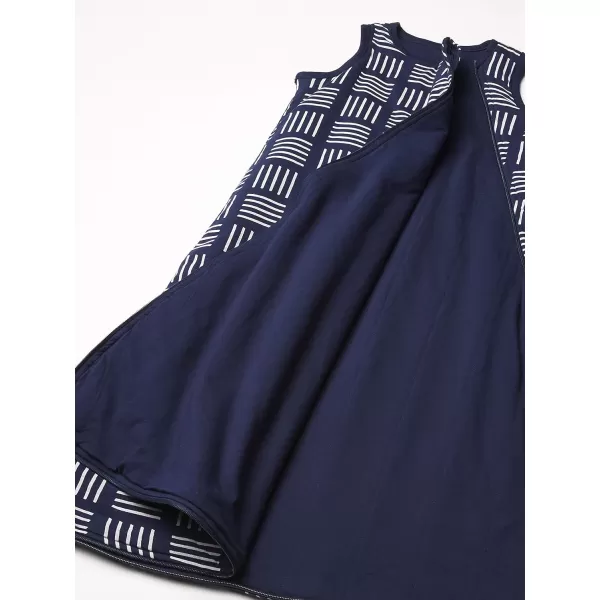HonestBaby Organic Cotton Light Filled Reversible Wearable Blanket LegacySketchy Square Dark Navy