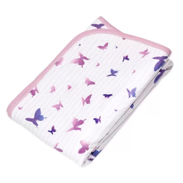 HonestBaby Organic Cotton Matelasse Reversible Receiving Blanket Pattern Play One SizeButterfly One Size