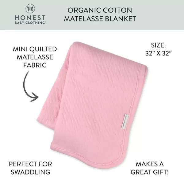 HonestBaby Organic Cotton Matelasse Reversible Receiving Blanket Pattern Play One SizePink One Size