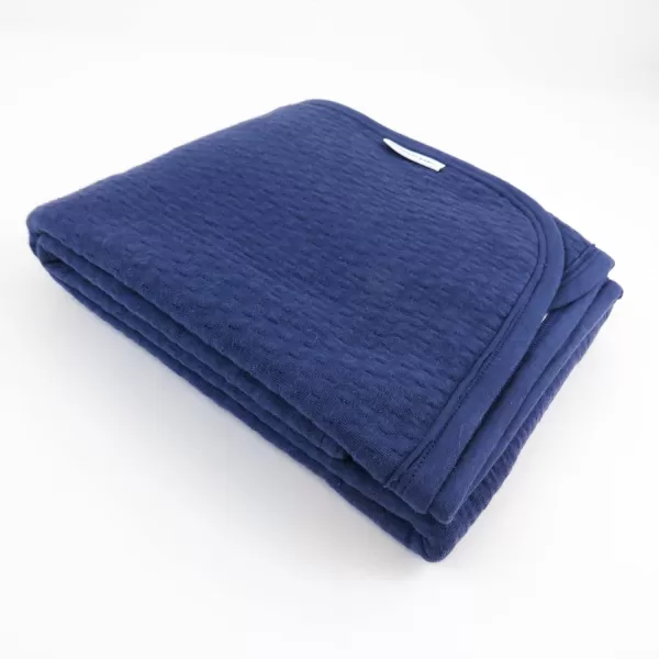 HonestBaby Organic Cotton Matelasse Reversible Receiving Blanket Pattern Play One SizeRainbow Stripe Blues One Size