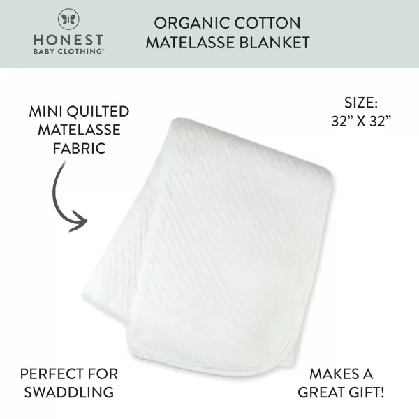 HonestBaby Organic Cotton Matelasse Reversible Receiving Blanket Pattern Play One SizeWhite One Size