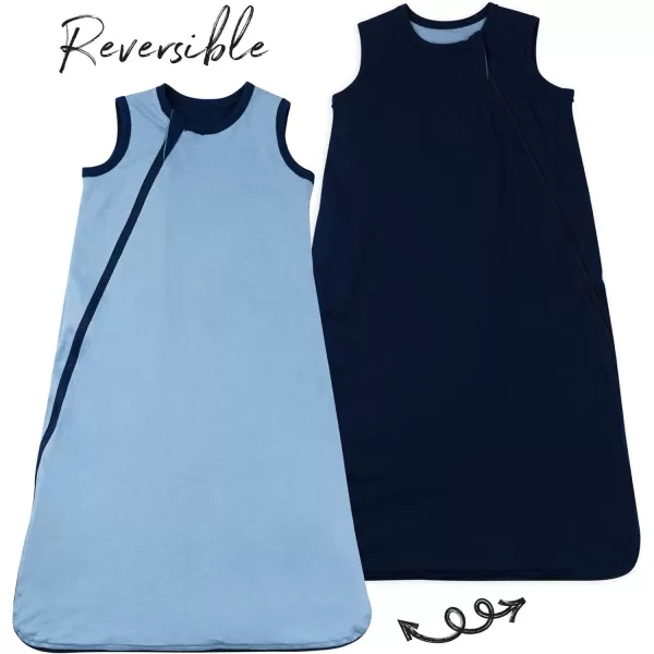 HonestBaby Organic Cotton Reversible Wearable Blanket LegacyBlue