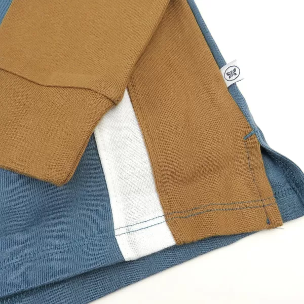 HonestBaby Playwear Outfit Sets Tops and Bottoms 100 Organic Cotton for Baby and Toddler Boys Unisex2 Color Block Blue