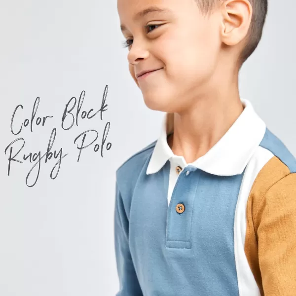 HonestBaby Playwear Outfit Sets Tops and Bottoms 100 Organic Cotton for Baby and Toddler Boys Unisex2 Color Block Blue