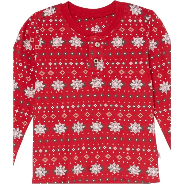 HonestBaby Playwear Outfit Sets Tops and Bottoms 100 Organic Cotton for Baby and Toddler Boys Unisex3 Fair Isle Red