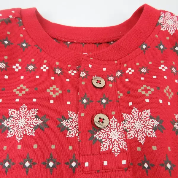 HonestBaby Playwear Outfit Sets Tops and Bottoms 100 Organic Cotton for Baby and Toddler Boys Unisex3 Fair Isle Red