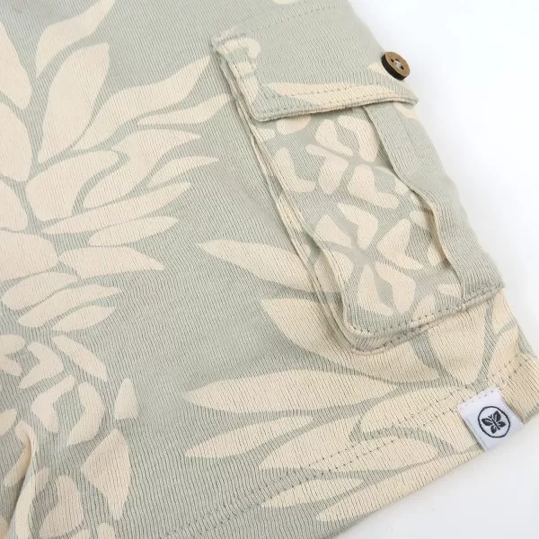 HonestBaby Playwear Outfit Sets Tops and Bottoms 100 Organic Cotton for Baby and Toddler Boys Unisex3 Pineapple Leaf Khaki