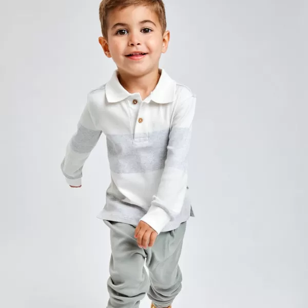 HonestBaby Playwear Outfit Sets Tops and Bottoms 100 Organic Cotton for Baby and Toddler Boys Unisex4 Varsity Grey