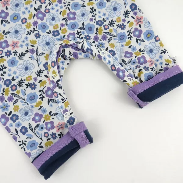 HonestBaby Romper Coverall Sets Onepiece Jumpsuit Organic Cotton Legacy1 Fall Floral Purple