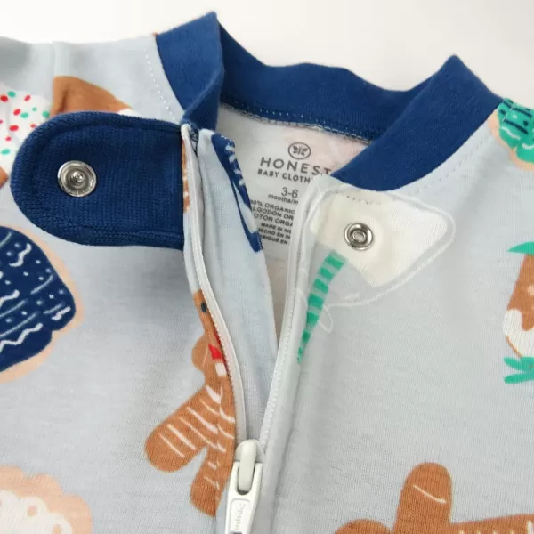 HonestBaby Sleep and Play Footed Holiday Pajamas OnePiece Sleeper Zipfront Organic Cotton PJs Baby Boys Girls Unisex1 Everything Nice