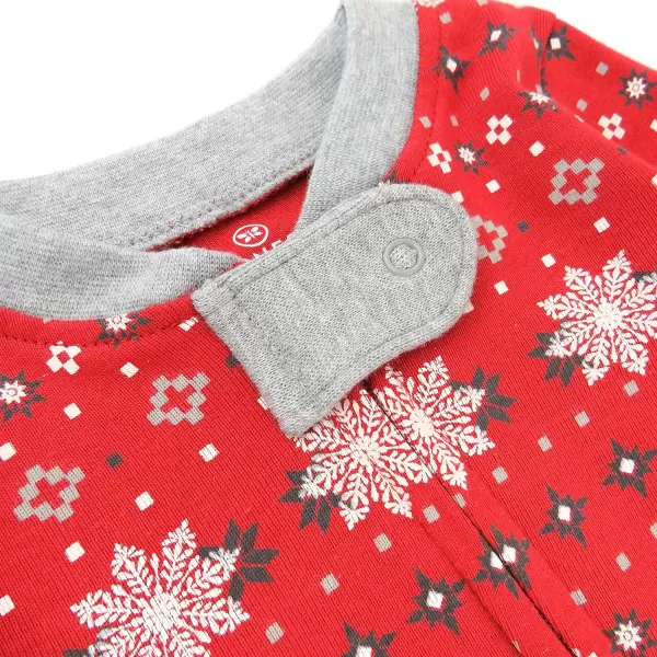 HonestBaby Sleep and Play Footed Holiday Pajamas OnePiece Sleeper Zipfront Organic Cotton PJs Baby Boys Girls Unisex1 Fair Isle Holiday