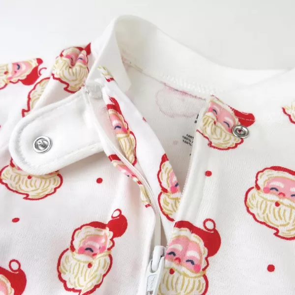 HonestBaby Sleep and Play Footed Holiday Pajamas OnePiece Sleeper Zipfront Organic Cotton PJs Baby Boys Girls Unisex1 Ho Ho Ho