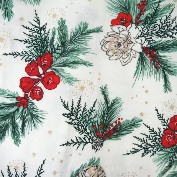 HonestBaby Sleep and Play Footed Holiday Pajamas OnePiece Sleeper Zipfront Organic Cotton PJs Baby Boys Girls Unisex1 Holiday Pine Floral