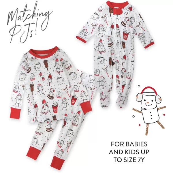 HonestBaby Sleep and Play Footed Holiday Pajamas OnePiece Sleeper Zipfront Organic Cotton PJs Baby Boys Girls Unisex1 Ooie Gooie Holiday