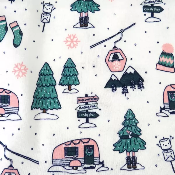 HonestBaby Sleep and Play Footed Holiday Pajamas OnePiece Sleeper Zipfront Organic Cotton PJs Baby Boys Girls Unisex1 Ski Trip