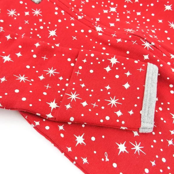 HonestBaby Sleep and Play Footed Holiday Pajamas OnePiece Sleeper Zipfront Organic Cotton PJs Baby Boys Girls Unisex1 Twinkle Star Red