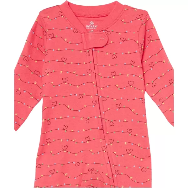 HonestBaby Sleep and Play Footed Holiday Pajamas OnePiece Sleeper Zipfront Organic Cotton PJs Baby Boys Girls Unisex2 Deep Sea Pineapple