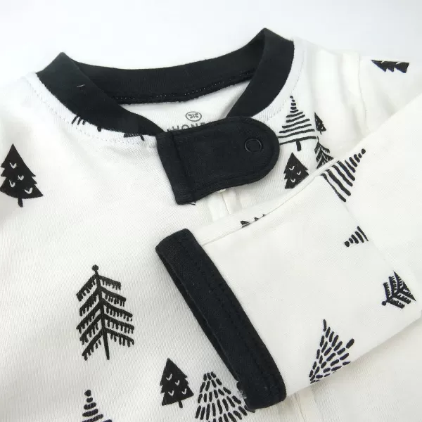 HonestBaby Sleep and Play Footed Holiday Pajamas OnePiece Sleeper Zipfront Organic Cotton PJs Baby Boys Girls Unisex2 Holiday Tartan