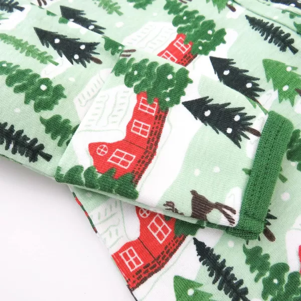 HonestBaby Sleep and Play Footed Holiday Pajamas OnePiece Sleeper Zipfront Organic Cotton PJs BabyBoysGirlsUnisexLEGACY1 Cozy Cabin