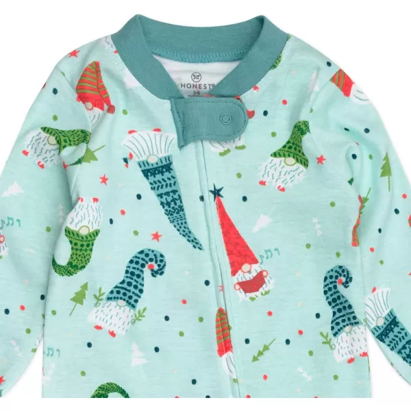 HonestBaby Sleep and Play Footed Holiday Pajamas OnePiece Sleeper Zipfront Organic Cotton PJs BabyBoysGirlsUnisexLEGACY1 Gnomes