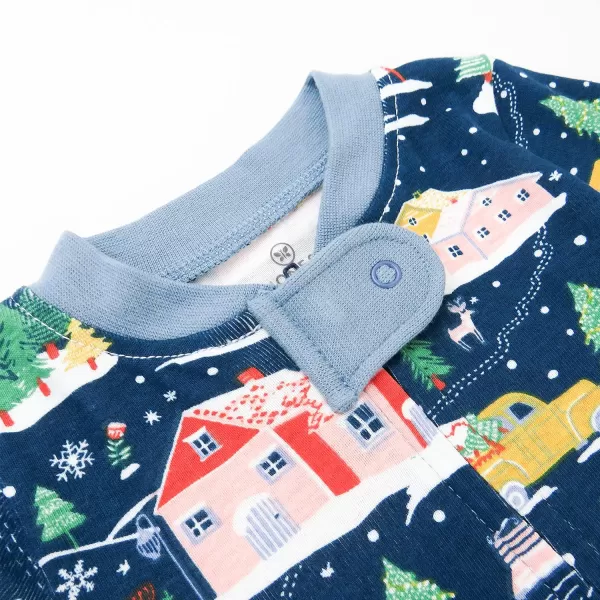 HonestBaby Sleep and Play Footed Holiday Pajamas OnePiece Sleeper Zipfront Organic Cotton PJs BabyBoysGirlsUnisexLEGACY1 Nordic Holiday