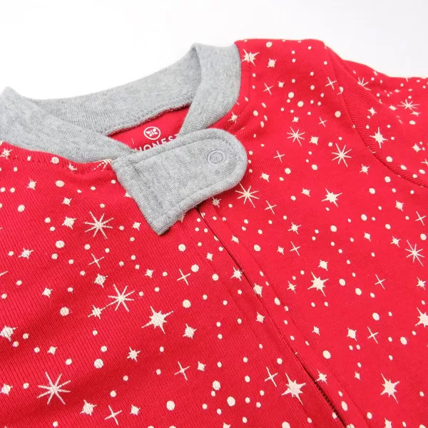 HonestBaby Sleep and Play Footed Holiday Pajamas OnePiece Sleeper Zipfront Organic Cotton PJs BabyBoysGirlsUnisexLEGACY2 Gnome Holiday