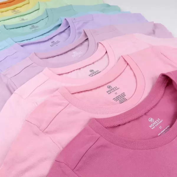 HonestBaby Unisex Baby Multipack Long Sleeve TShirts Tee 100 Organic Cotton10pack Rainbow Pinks