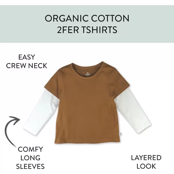 HonestBaby Unisex Baby Multipack Long Sleeve TShirts Tee 100 Organic Cotton3pack Dark Sand