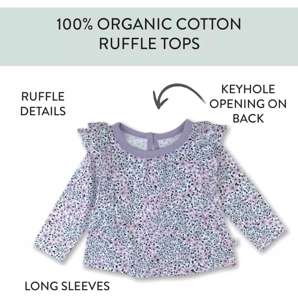 HonestBaby Unisex Baby Multipack Long Sleeve TShirts Tee 100 Organic Cotton3pack Dusty Purple Wisteria
