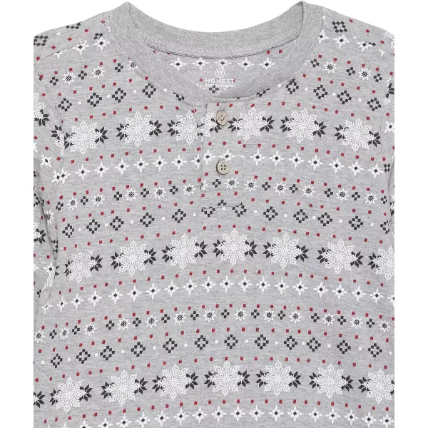 HonestBaby Unisex Baby Multipack Long Sleeve TShirts Tee 100 Organic Cotton3pack Fair Isle Gray