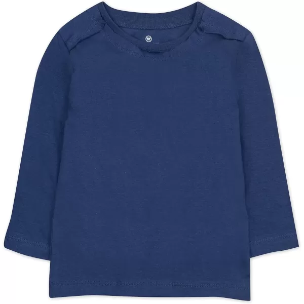 HonestBaby Unisex Baby Multipack Long Sleeve TShirts Tee 100 Organic Cotton5pack Blue Ombre